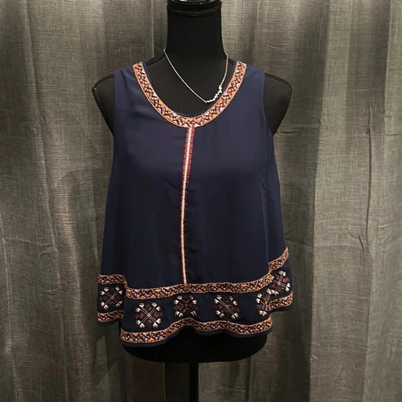 Blue Zara sleeveless Blouse - Picture 1 of 4